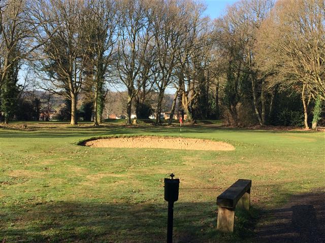 6th green in winter